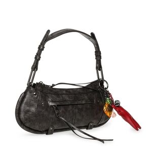 Steve Madden BFRANZ Black Shoulder Bag with Charms. Tags Still On